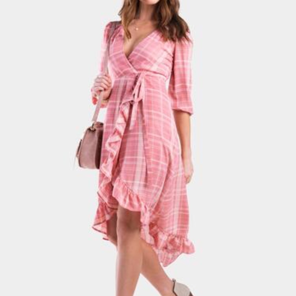 Francesca's Leticia Plaid Midi Dress